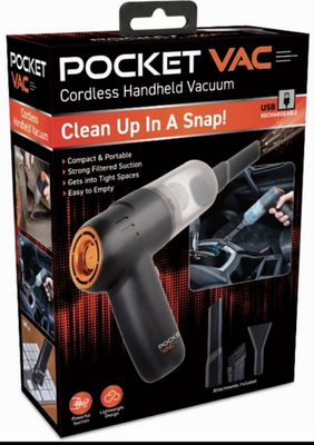 #ad Pocket Vac Rechargeable Handheld Vacuum w Accessories Portable As Seen on TV $19.00