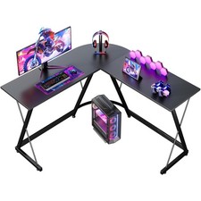 Gaming Schreibtisch L-Form 120x120 cm Kohlefaser Schwarz