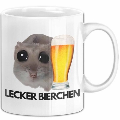 Sad Hamster Tasse Lecker Bierchen Geschenkidee Dank Meme Trauriger Hamster Memes
