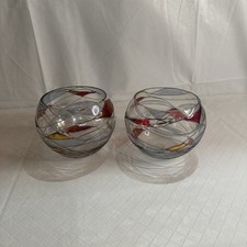 PARTYLITE 2 Calypso Mosaic Stained Glass W/ Stickers Candle Holder Retired Read