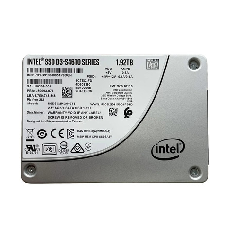 Intel D3-S4610 1.92TB 2.5" SATA SSD Enterprise Server TLC 3D NAND SSDSC2KG019T8