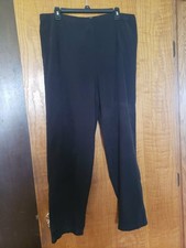 Stretch Womens Black Pull On Pants Size L Straight Leg Casual Stretch