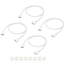 4 Pcs RGB Extension Cable, 12V 20" 4 Pin 1 to 1 Female to Female, White