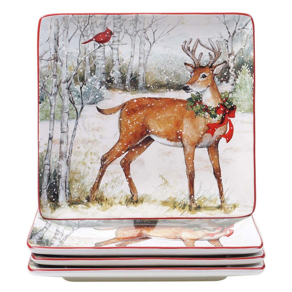 Certified International Winter Forest 16pc Dinnerware Set, Service