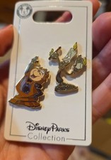 Disney Parks Beauty and the Beast Lumiere Cogsworth Clock Pin Set New PB2B14