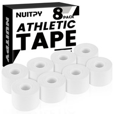 8 Pack White Athletic Sports Tape, Easy Tear Wrist Tape for Boxing  Gymnastics