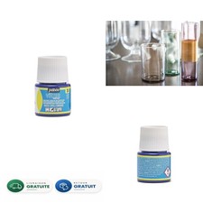 PEBEO Vitrea 160 Peinture sur Verre Transparente Bleu Azur 45 ml