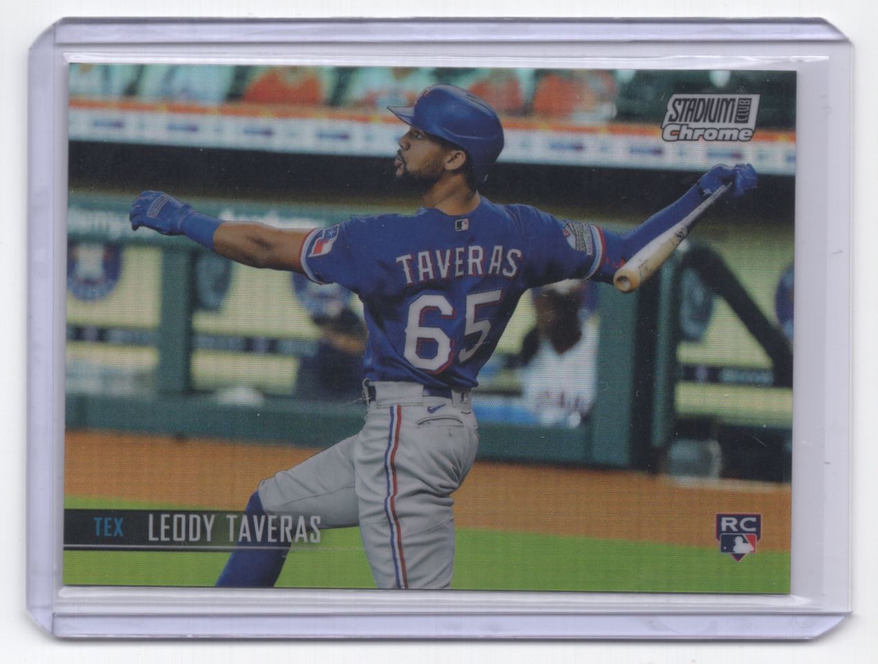 2021 Stadium Club Chrome Refractor Leody Taveras Rookie Texas Rangers #290