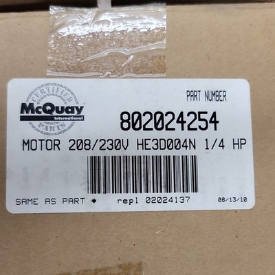 Magnetek HE3D004N HVAC Motor 208-230V 1/4 HP 1.54A Thermally Protected Metal