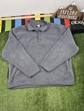 vintage made in USA mens fleece pullover sweatshirt XL gray snap collar Layers