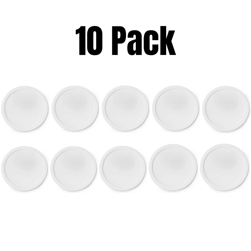 Corelle 1QT Plastic Storage Replacement Lid White 323PC Bulk 10 Pack 8 3/4" NEW!