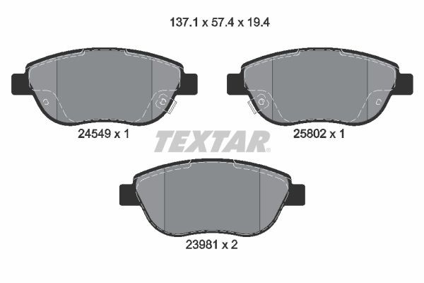 Textar Bremsbelagsatz, Scheibenbremse 2454901-image