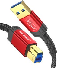 JSAUX USB 3.0 B Kabel [2M, 5Gbps] USB A auf USB 3 Typ B Kabel, Nylon, Geflochten