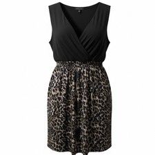 Torrid Studio 3X Animal Print Surplice Fit Flare Dress Pockets Evening Party