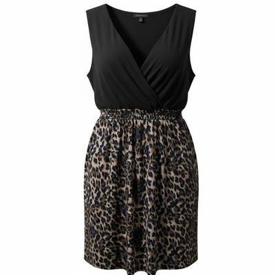 Torrid Studio 3X Animal Print Surplice Fit Flare Dress Pockets Mob Wife Classic