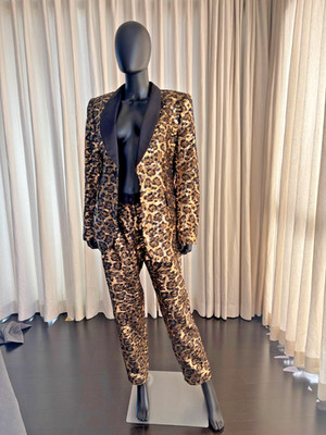 Dolce & Gabbana Sequined Leopard-Print Suit Set. Size 46