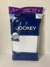 Men's Jockey Classics Cotton 1 Crewneck Classic White Tshirt Size M New 