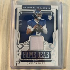 Jaxson Dart 2025 Panini National Treasures /99 Game Gear Rookie Patch NFL Giants