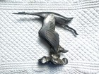 Vintage 1920-30s Hispano-Suiza Signed F. Bazin Stork Mascot Hood Ornament — photo 1