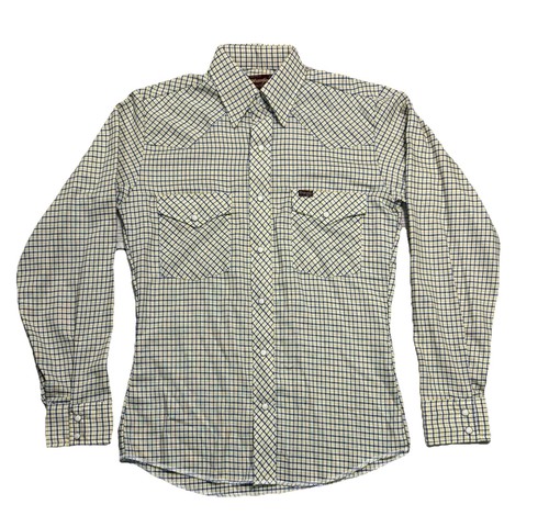 Vtg Wrangler Long Sleeve Pearl Snap Shirt Men’s Sz S Made In USA
