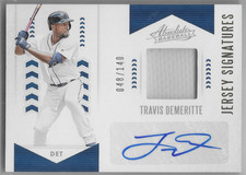 Travis Demeritte 048/140 Jersey Signatures - 2020 Absolute Baseball. Tigers