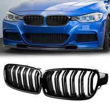 Kühlergrill Doppelsteg Nieren Grill Für BMW 3er Gran Turismo F34 Gläzend Schwarz