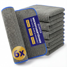 6X Microfasertuch Poliertuch Mikrofasertücher Trockentuch Autopflege 380GSM Auto