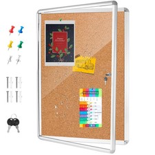 36"x24" Outdoor Enclosed Bulletin Board with Locking Door,Outdoor Bulletin Bo...