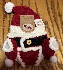 Christmas 3 Piece Santa Set Hand Crocheted Faux Fur Trim Baby 0-6 Months