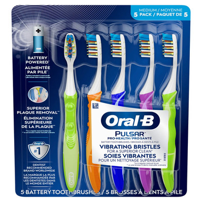Oral-B Pulsar Pro Health Toothbrushes, Medium Bristle, Pack of 5