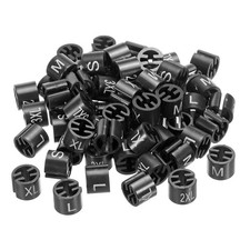 180 Pcs Clothes Hanger Marker S/M/L/XL/2XL/3XL Size Fit Hanger Rod Black