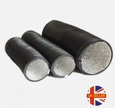 10M Combi Ducting Black PVC Flexible Air Extractor Vent 5" or  8"  Hydroponics
