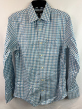 Banana Republic Slim Fit Blue Check Long Sleeve Button Down Shirt Men's Size S