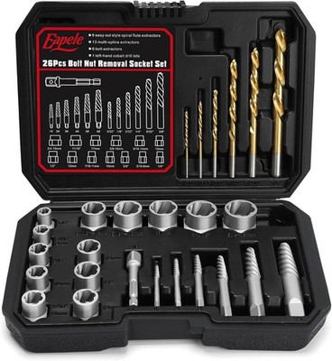 Extractor De Tornillos Rotos Dañados Tornillo Barridos Broken Set Kit Juego New