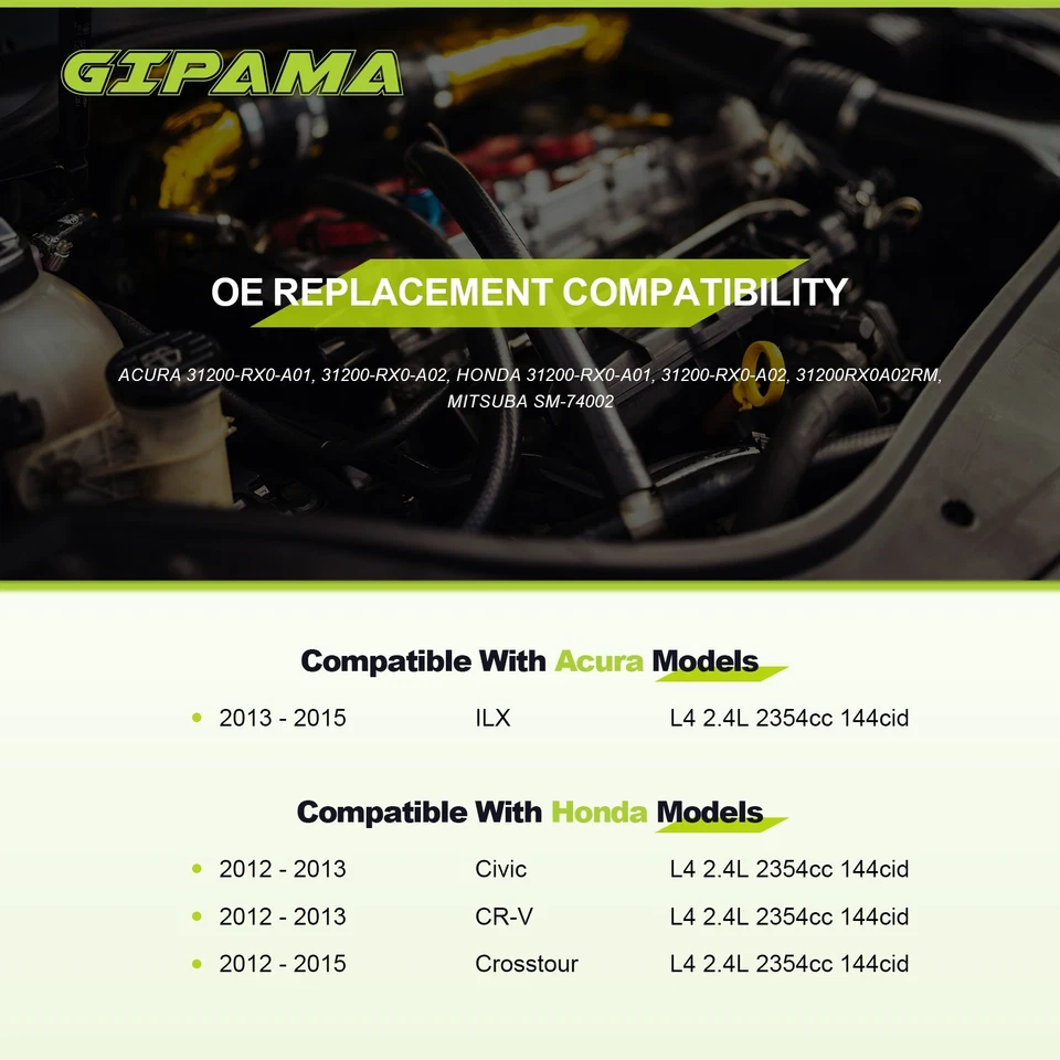 Gipama 19280N Starter for Honda Civic CR-V Crosstour, Acura ILX L4 2.4L(19280N) Foto 2 de 4