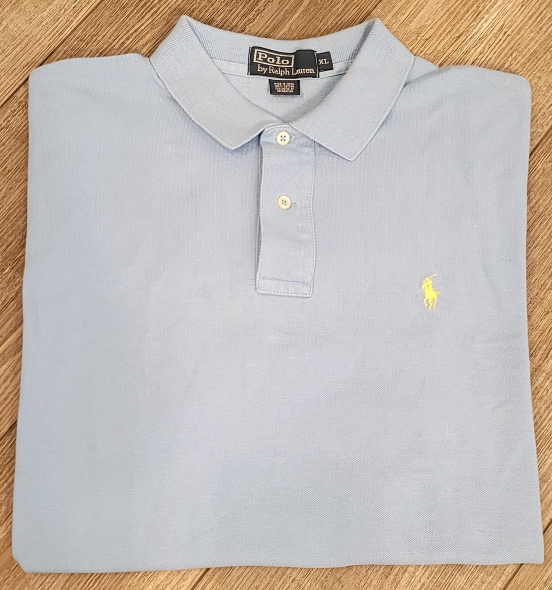 ラルフローレン Polo Ralph Lauren Polo Shirt Knit Cotton Light Blue / Yellow Pony