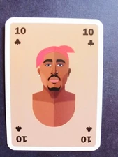 2PAC SHAKUR CARD 10 OF CLUBS *THE COOL CLUB * ♧10 TUPAC