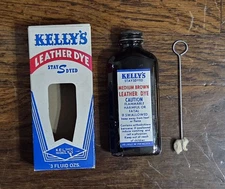 Vintage 3oz Kelly's Medium Brown Leather Dye Shoe Polish