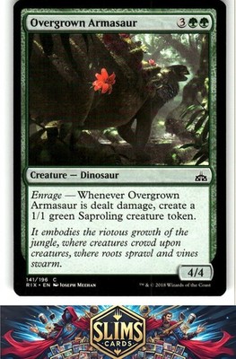 Magic the Gathering MTG Rivals of Ixalan Overgrown Armasaur #141 Buy 2 Get 1