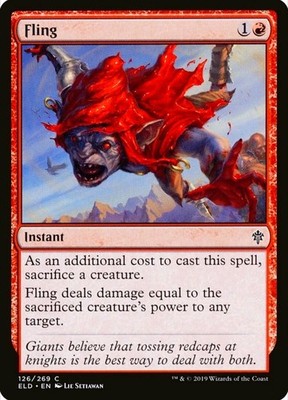 X 1 Fling NM Throne of Eldraine 126 MTG Magic The Gathering