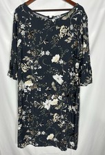 Old Navy Women Floral Shift Dress Size 2X Sleeve Boho Botanical Bird Cottagecore