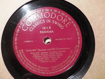 1943 WILD BILL DAVISON & his COMMODORES Swing PANAMA/ That's a Plenty COMMODORE