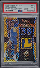 JORDAN BELL 2017-18 Select Draft Selection Rookie Patch Gold Prizm 05/10 PSA 9