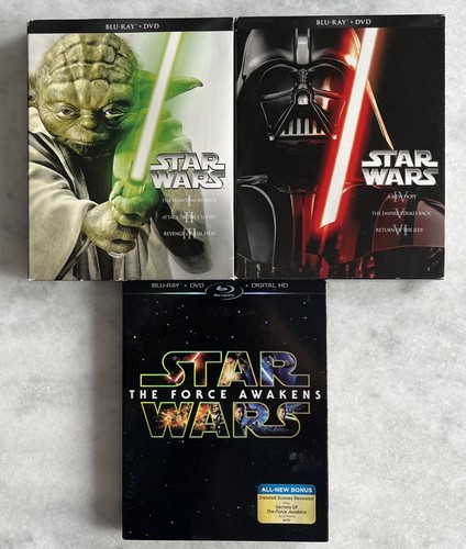 Star Wars Episodes I-VII (Blu-ray / DVD) A New Hope - The Force Awakens Some New - Picture 1 of 11