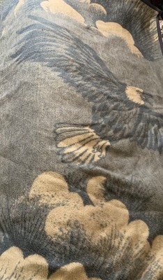 Vtg Vuteks Vukovar Crown Crafts Eagle Blanket Reversible Blue White 80  X 60 