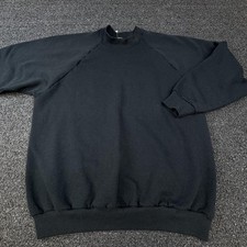 Vintage Fruit Of The Loom Casualwear Sweatshirt Womens Large Black Made USA 80s