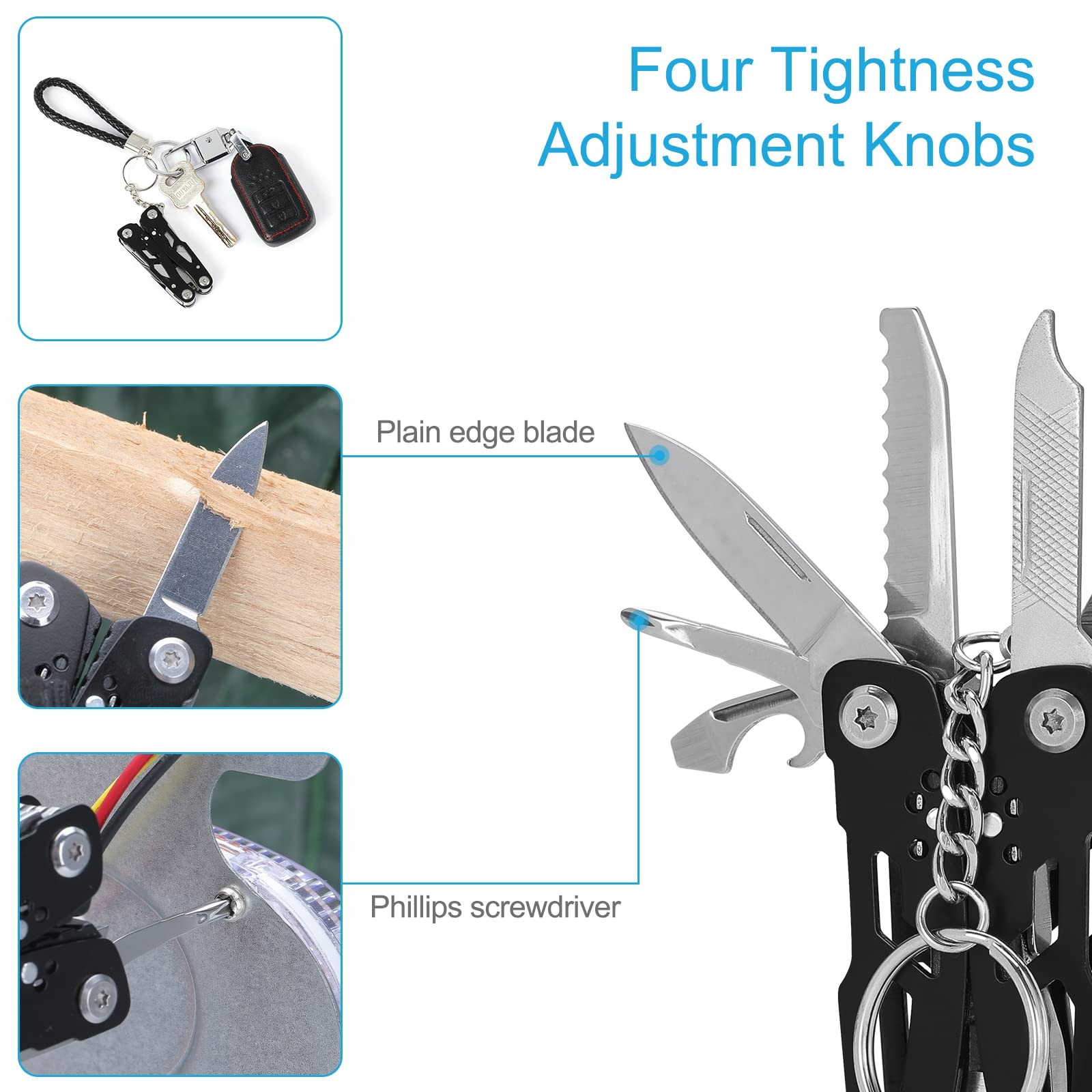 2PCS Mini Multitool Pliers 15 in 1, Handmade Multi Tool Plier, Premium Keycha...