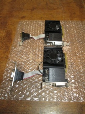 Lot of 2 EVGA Nvidia GeForce GT 710 - 1GB, 2-Slot, Low-Profile -  01G-P3-2711-KR