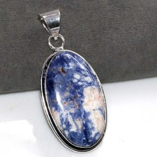 Pretty Sodalite 925 Silver Plated Pendant 2