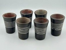 6 VTG 1970s San Bartolo Coyotepec Oaxaca Barro Negro Mezcal Tequila Shot Glass